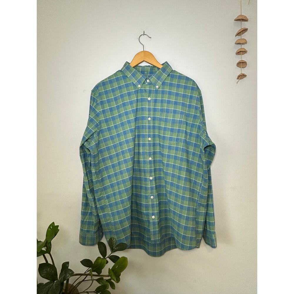 Plaid L.L. Bean Oxford Shirt, Slightly Fitted Untucked‎ Fit - (Mens XL Tall)